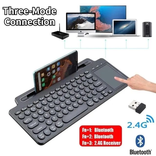 Teclado 2.4 Sem fio Touchpad Preto