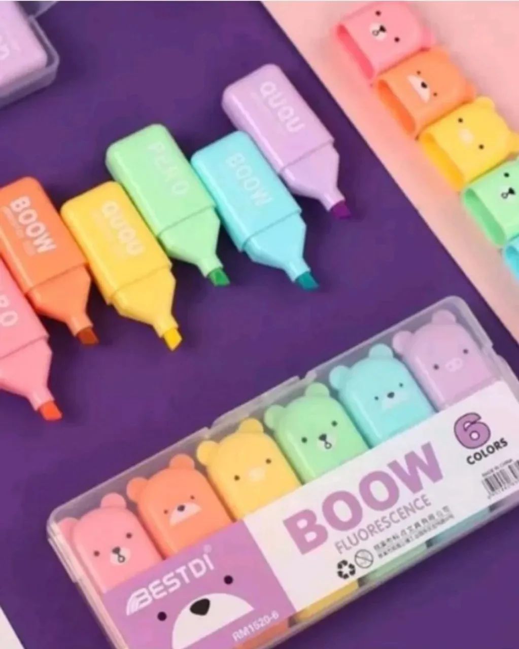 Kit de marca texto em formato de urso