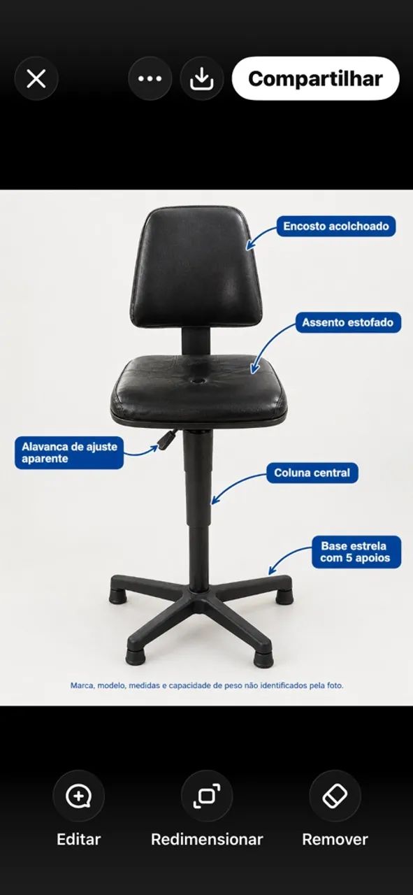 Cadeira alta para caixa
