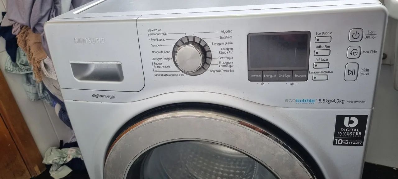Vendo Lava e Seca Samsung EcoBubble 8,5kg Digital Inverter, modelo WD856UH, 127v. - Foto 3