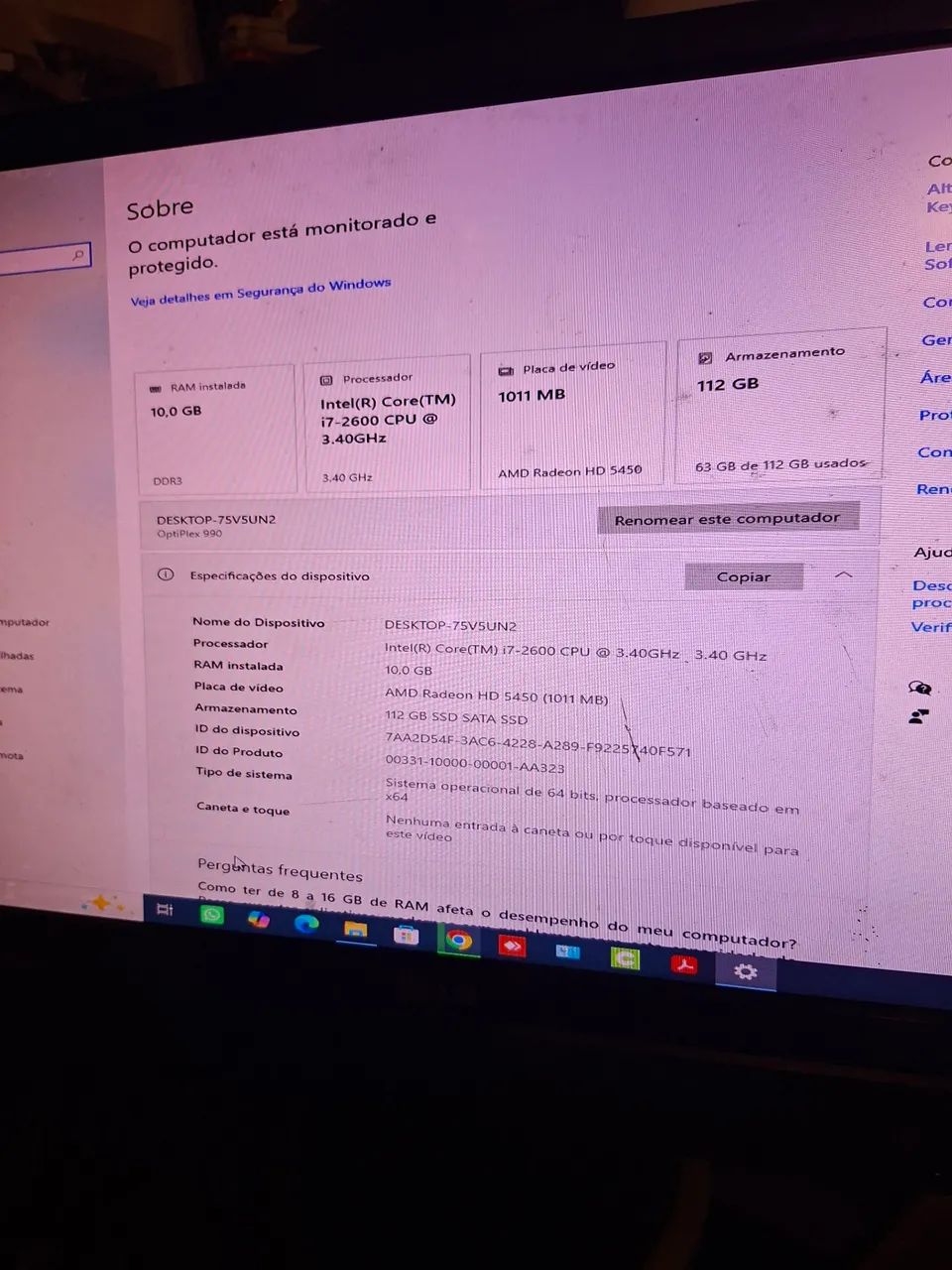 CPU I7 COM 10 GB DE MEMÓRIA  E HD SSD 120 GB LEIA TODO ANÚNCIO  - Foto 2