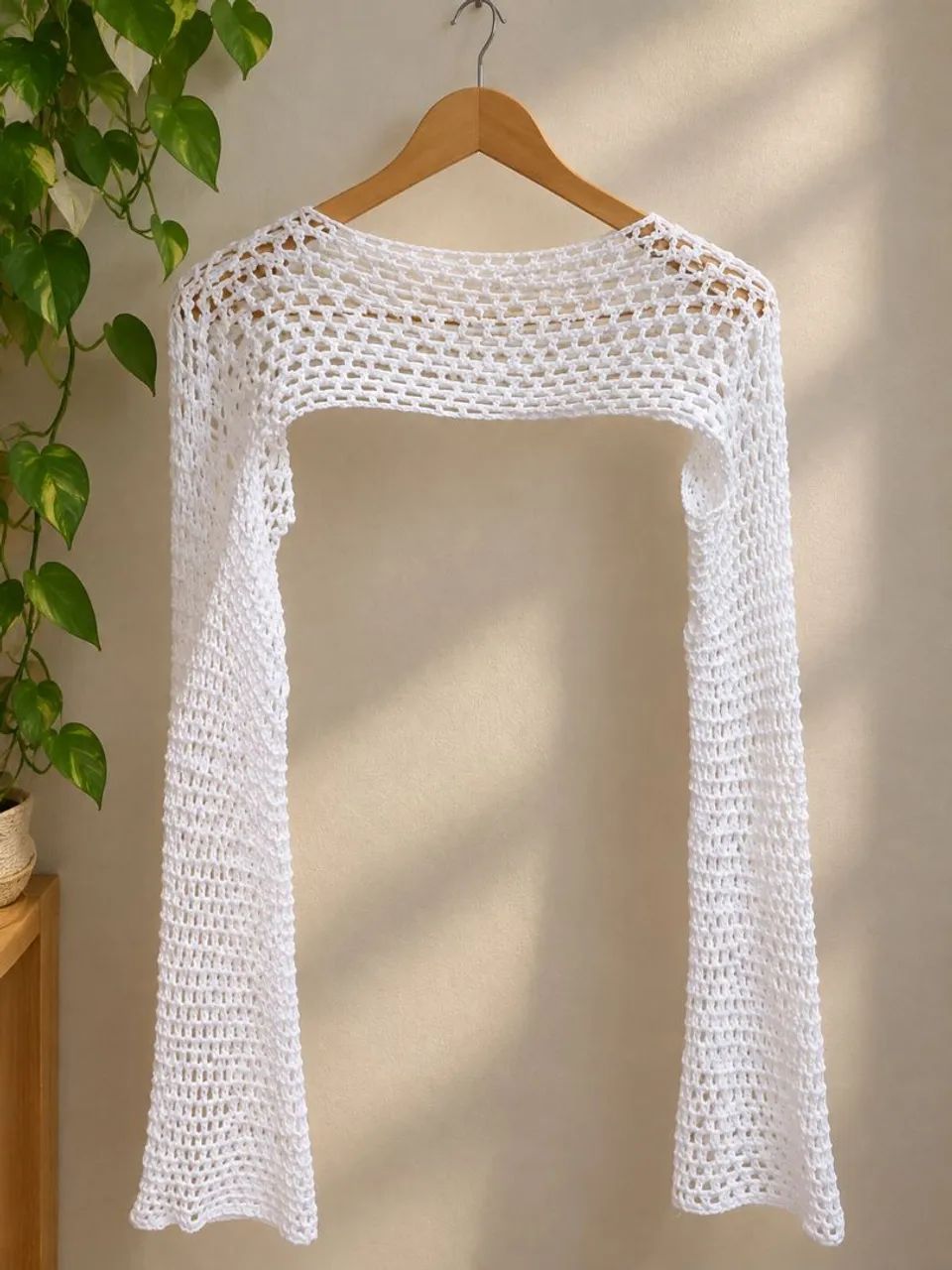 Cropped/Bolero de crochê com mangas - Foto 2