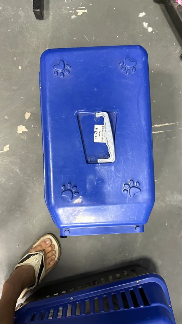 Kit 3 Caixas de Transporte Pet N° 5 MeCPet Cães e Gatos Azul - Foto 2