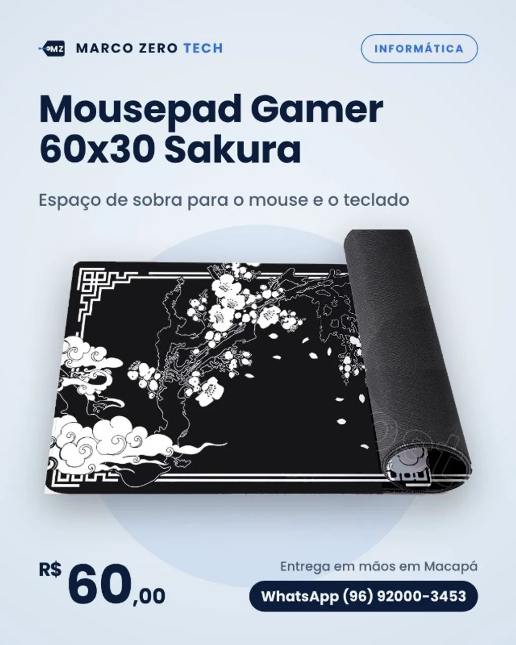 Mousepad Gamer 60x30 Sakura