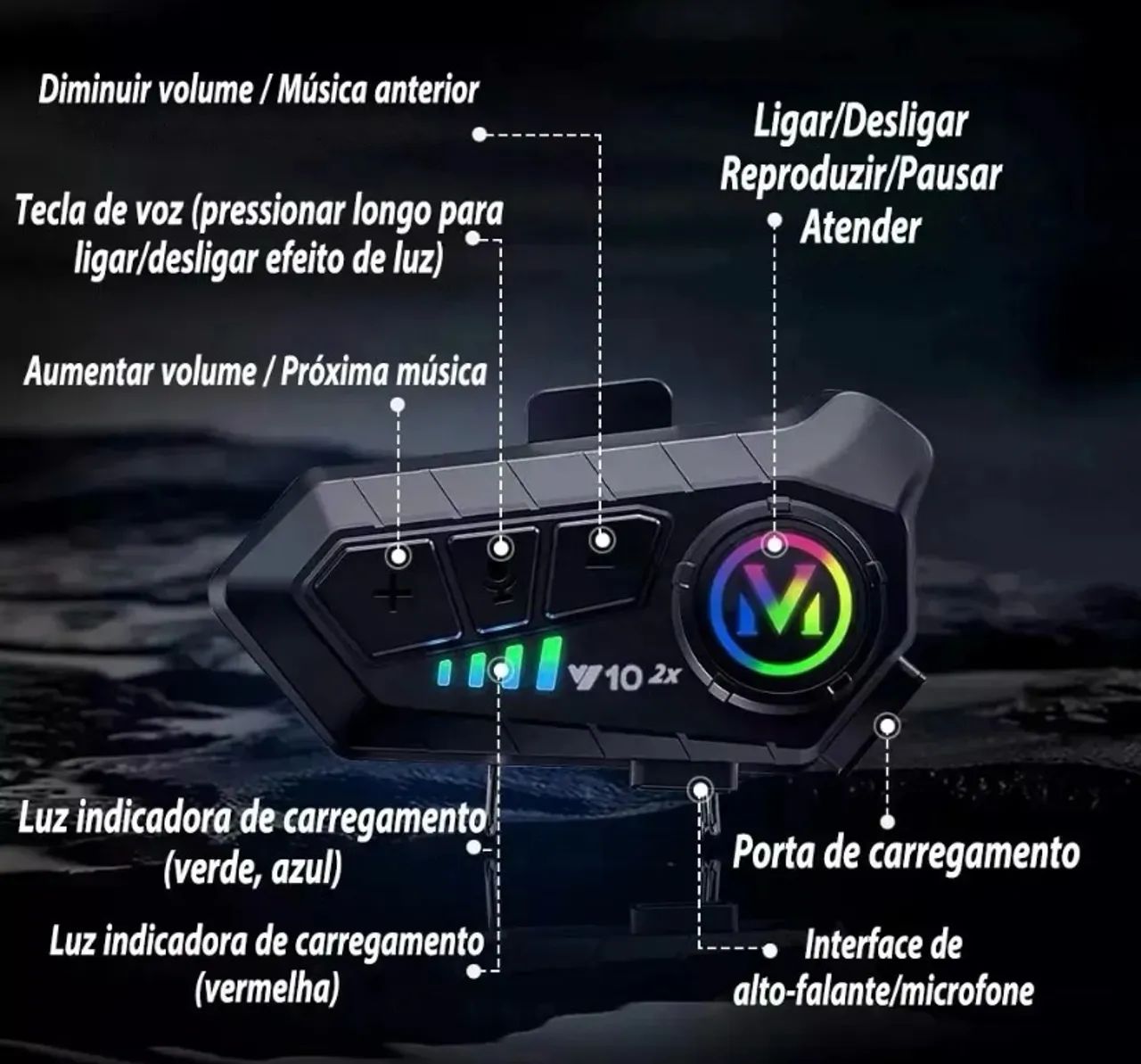 Par de Intercomunicador para capacete  - Foto 4