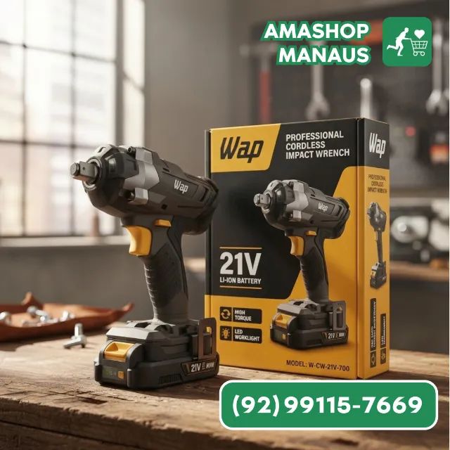Chave de Impacto Sem Fio WAP 21V K21 CH01 - Robusta e Compacta