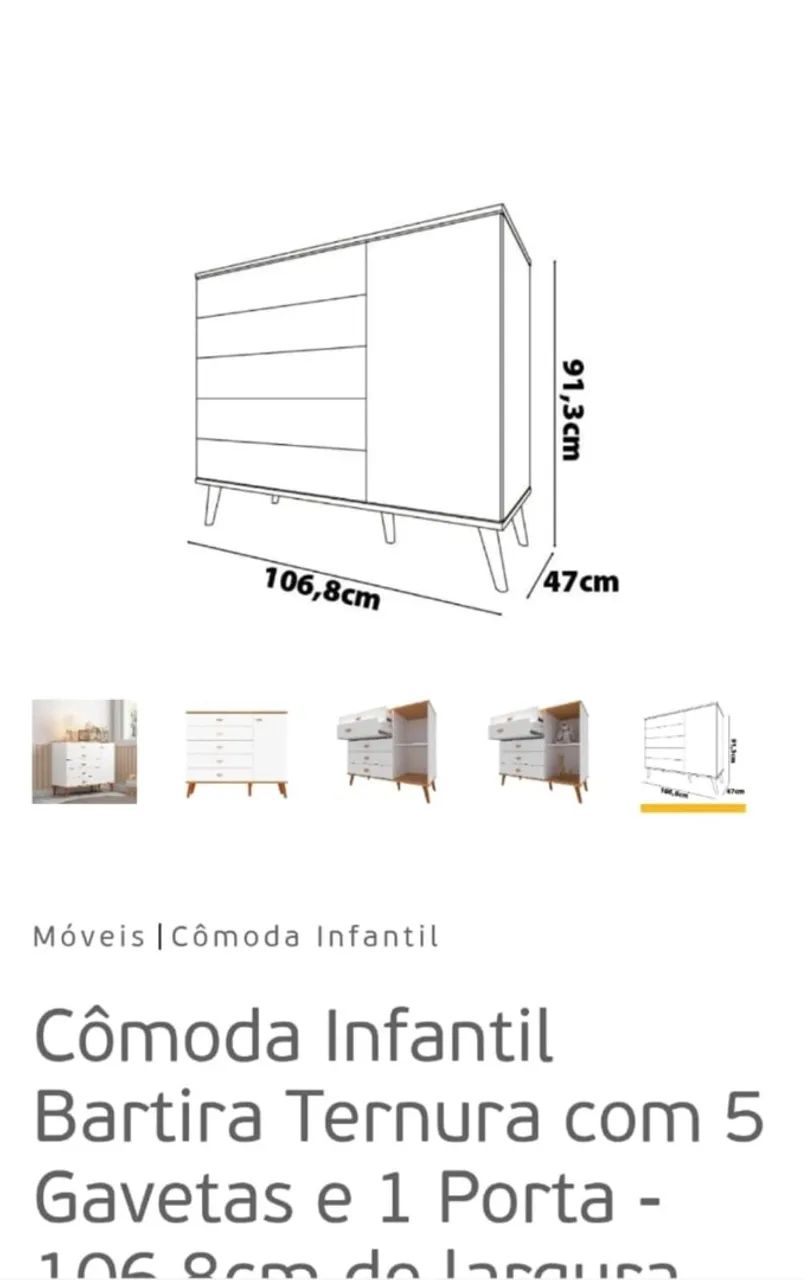Cômoda Infantil Bartira Ternura - Foto 3