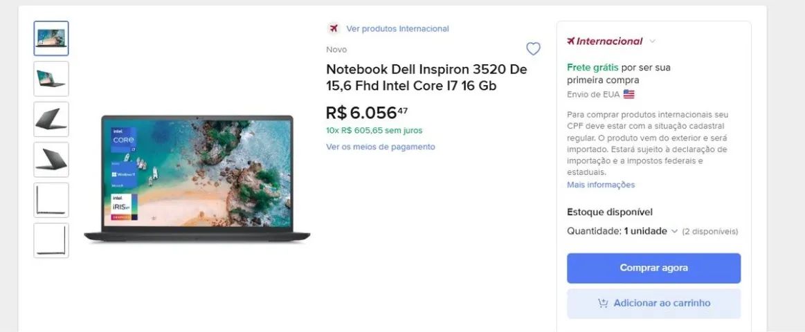 Notebook dell vostro 3520 em estado de novo - Foto 5