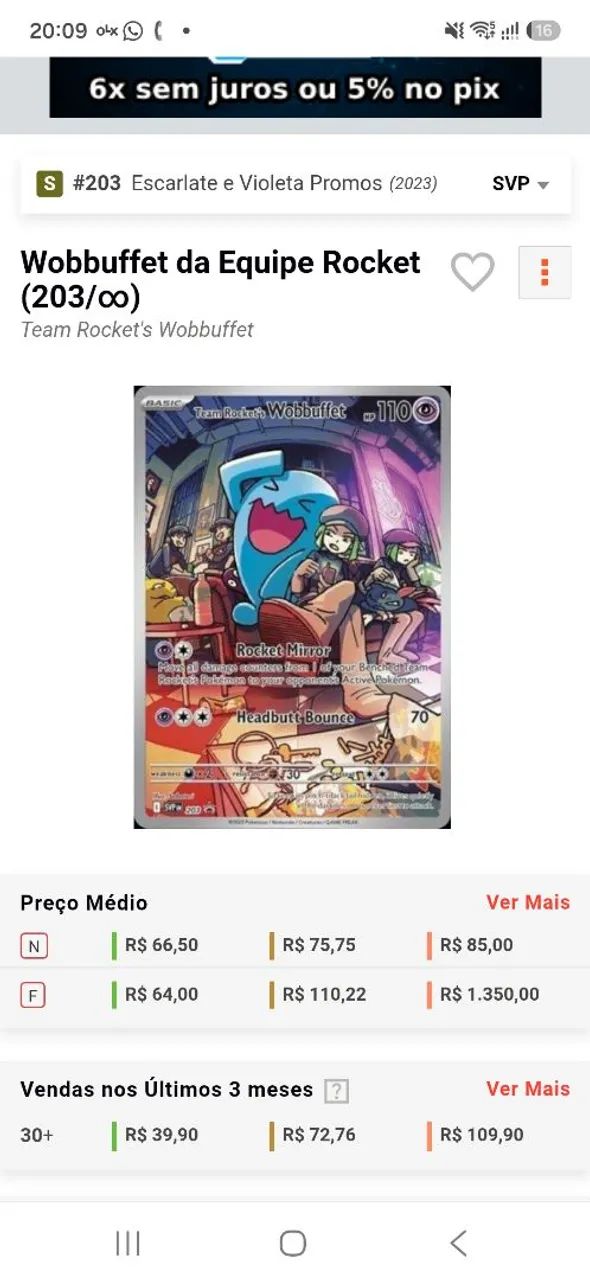 Wobbuffet da Equipe Rocket (203/?) - Foto 2