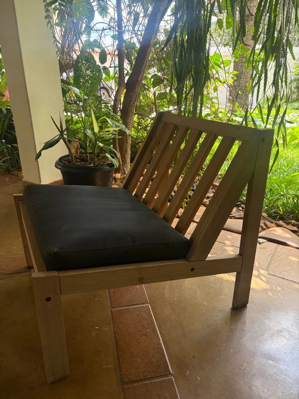 Sofá de Madeira para Varanda e Jardim com Almofada - Foto 4