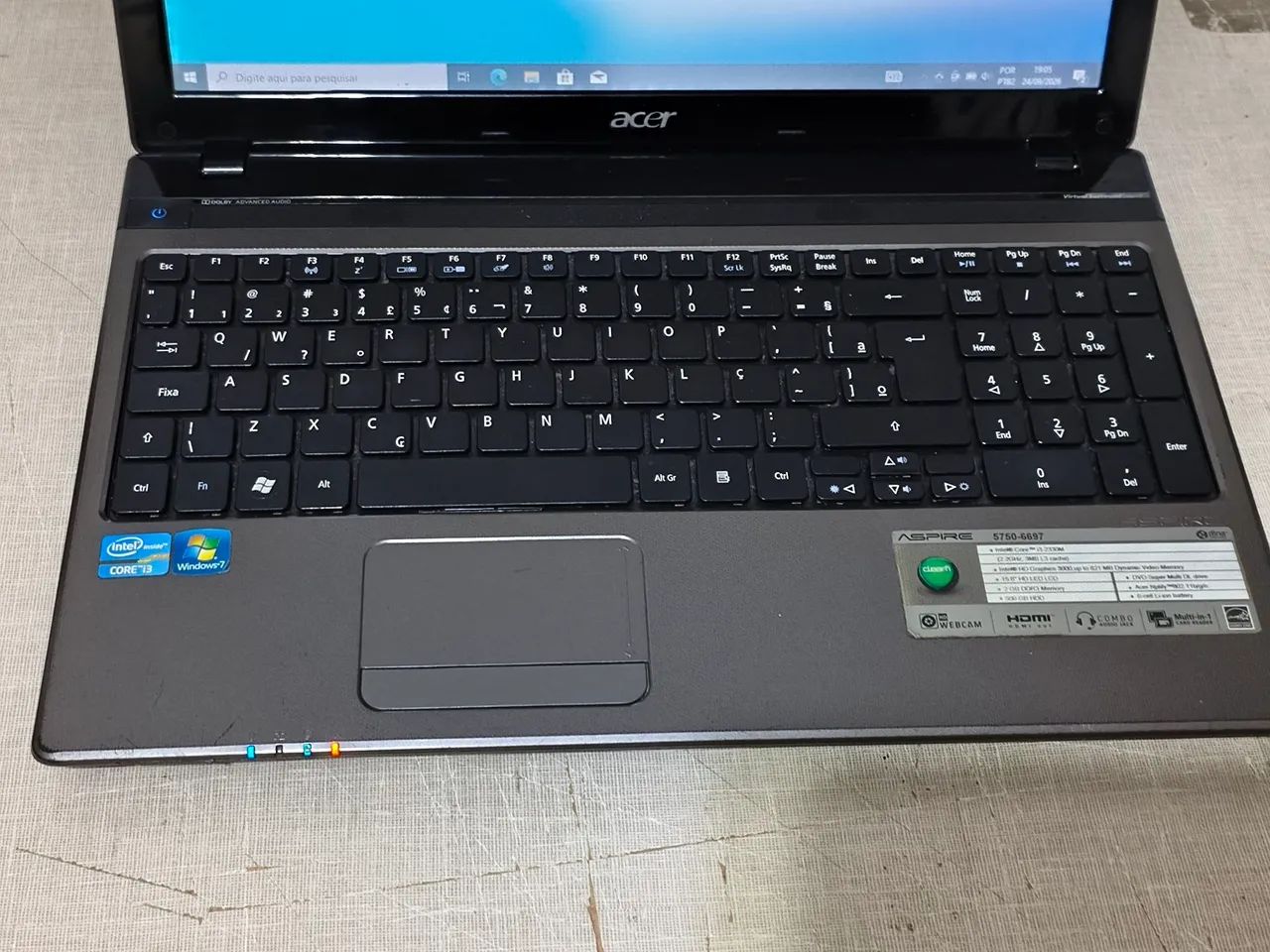Notebook Acer - core i3