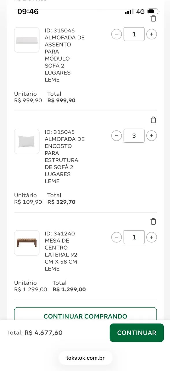 Sofá ToK stok + estofado + centro - Foto 5