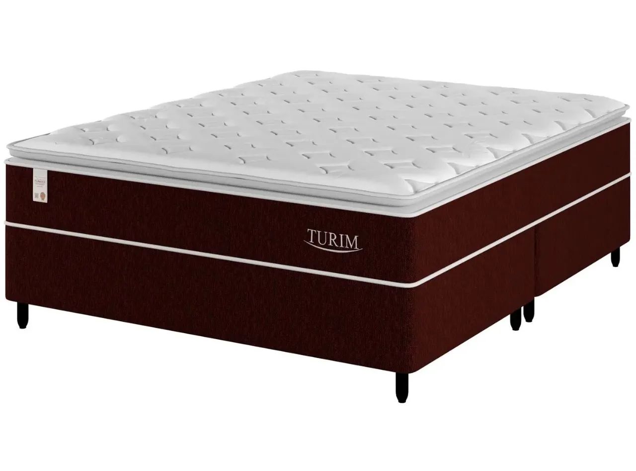 Cama Box Queen Size (Box + Colchão) Plumatex de Mola Ensacada 53cm de Altura - Foto 2
