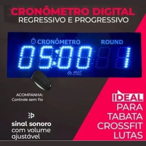 CRONÔMETRO DE PAREDE HIIT TABATA CROSSFIT - Foto 4