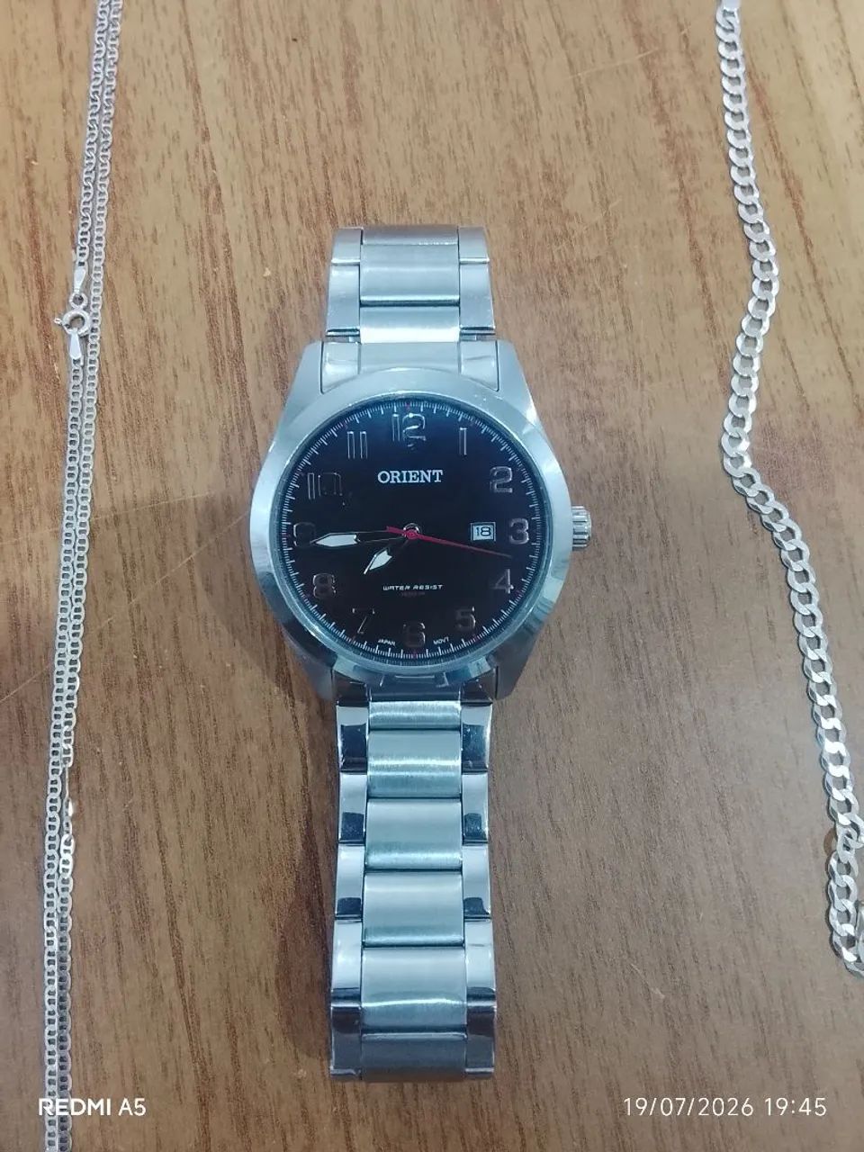 Relógio Orient, pulseira e carretinha de prata - Foto 3