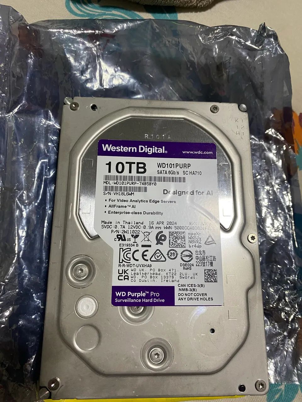 HDD WD Intelbras 10TB - nunca usado 