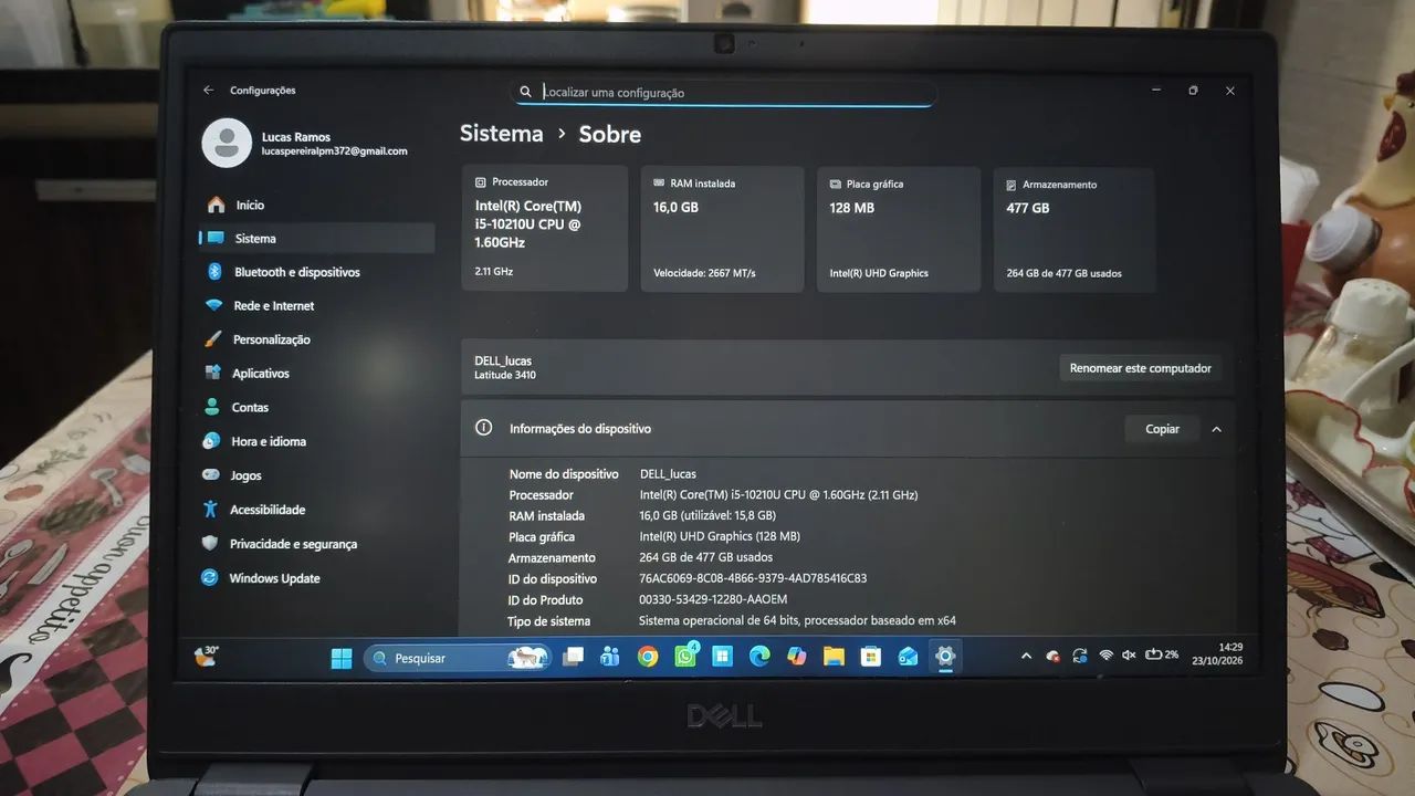 Notebook Dell latitude 3410