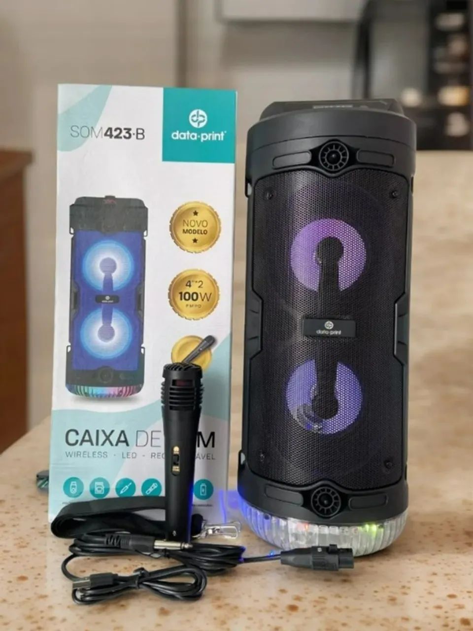 PROMOÇÃO - Caixa De Som Bluetooth 40cm Com Microfone 