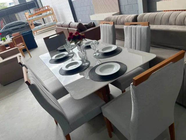MESA DE JANTAR COM 6 CADEIRAS (ENTREGA HOJE)