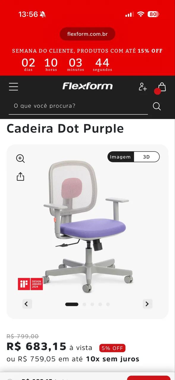 Cadeira Flexform Dot Purple - Foto 4