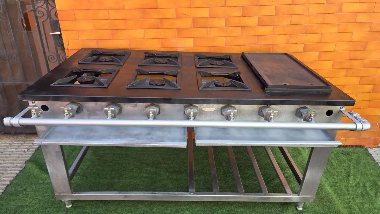 Fogao industrial inox 6 bocas chapa  - Foto 5