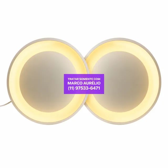 2x Luminárias Plafon Eclipse Luz Indireta 41 CM Diâmetro + 6 Lâmpadas - R$ 400 o Par - Foto 2