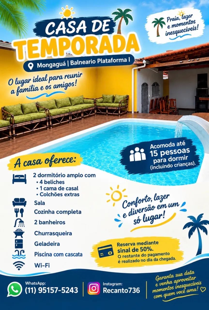 Casa de temporada Mongagua 