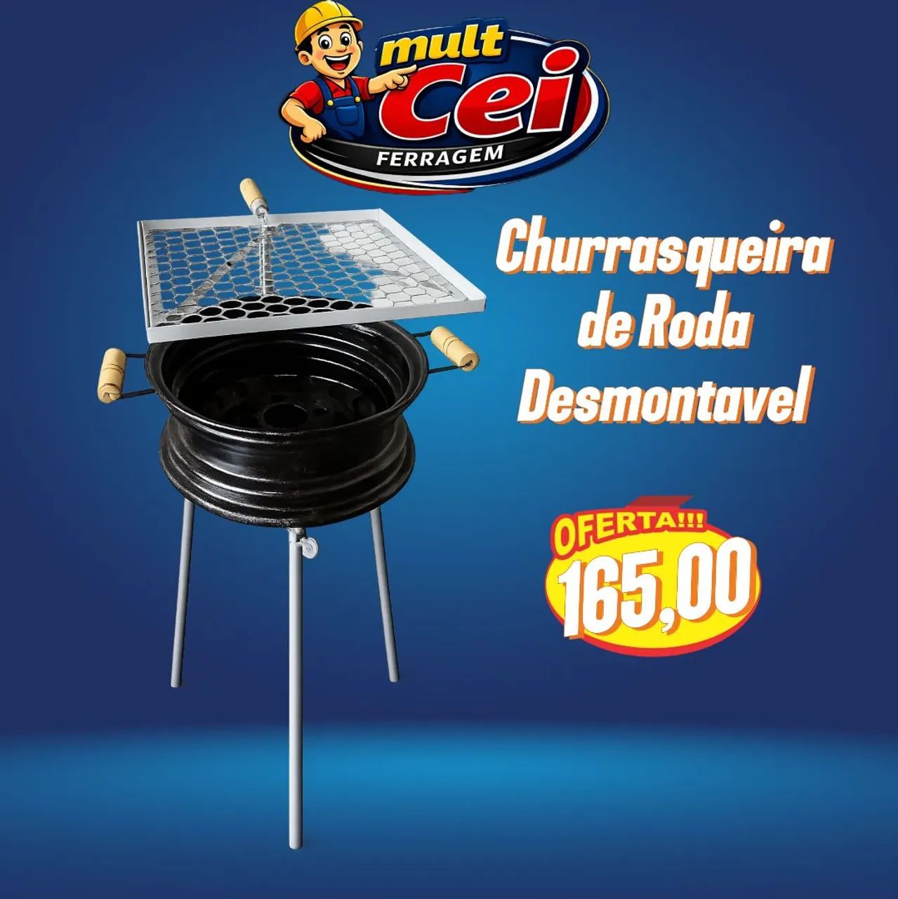 Churrasqueira roda, entregamos, *