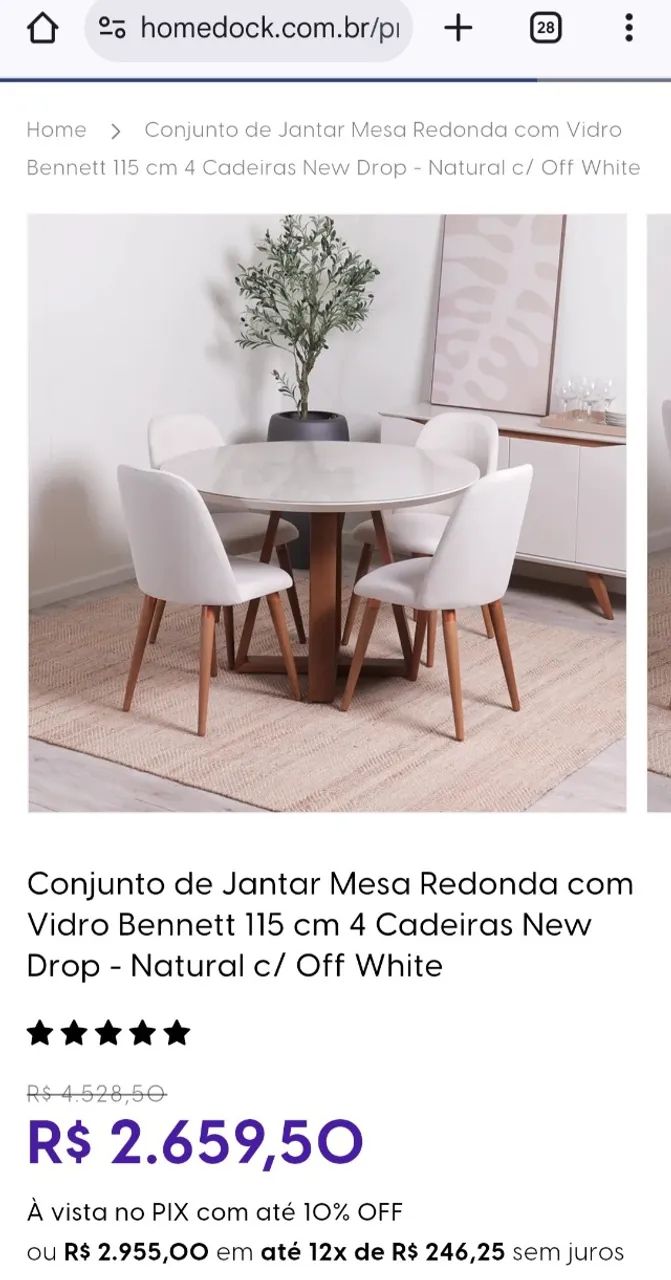 Mesa de jantar 4 cadeiras - Foto 4