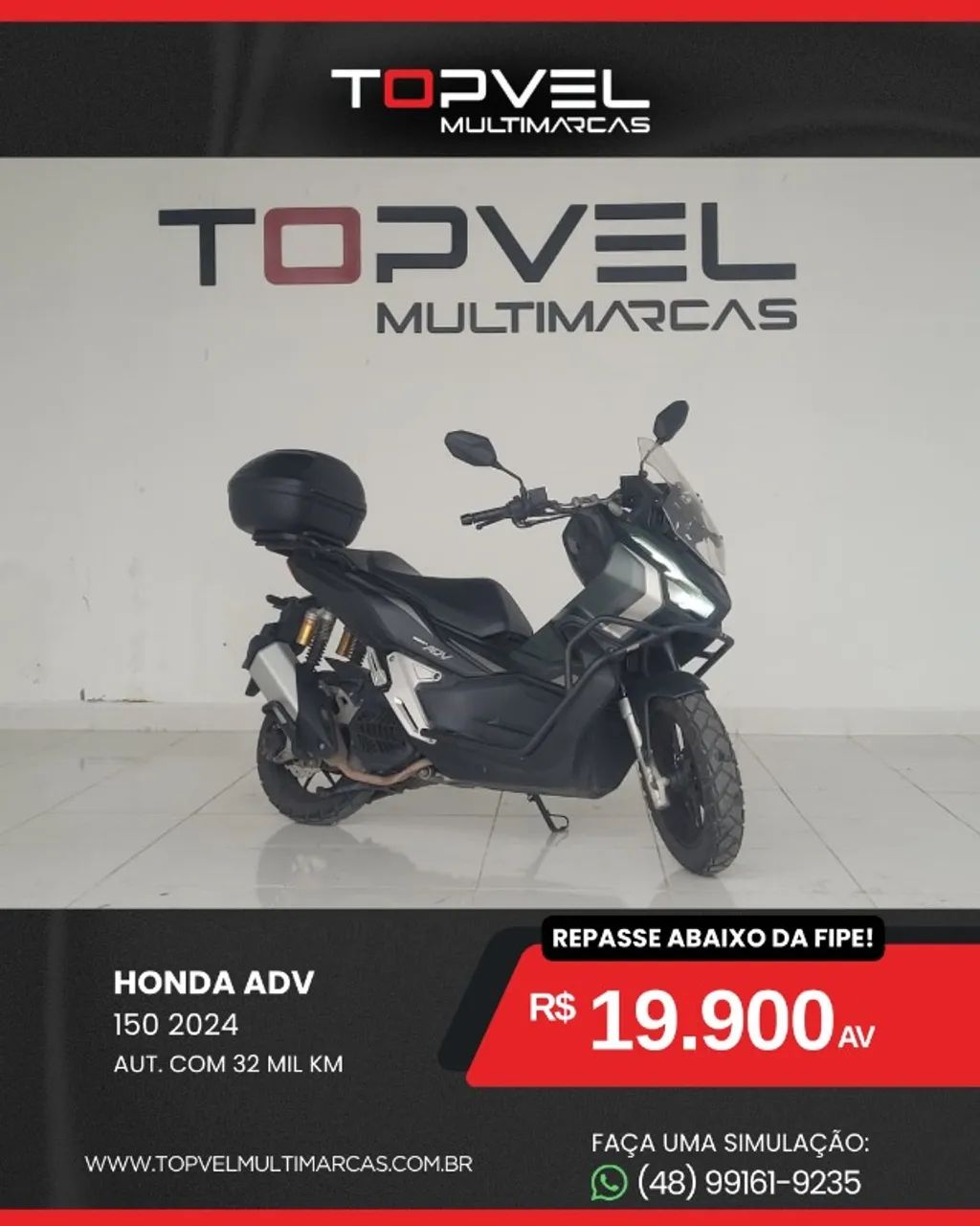 HONDA ADV 150 AUTOMÁTICA 2024 - FINANCIA SEM ENTRADA