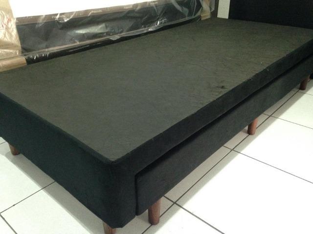 Base box solteiro com cama auxiliar em suede - Foto 3