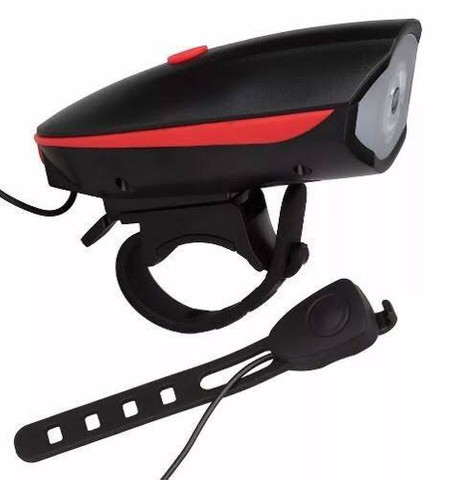 Farol lanterna recarregável com buzina 250 lumens para bike - Foto 2