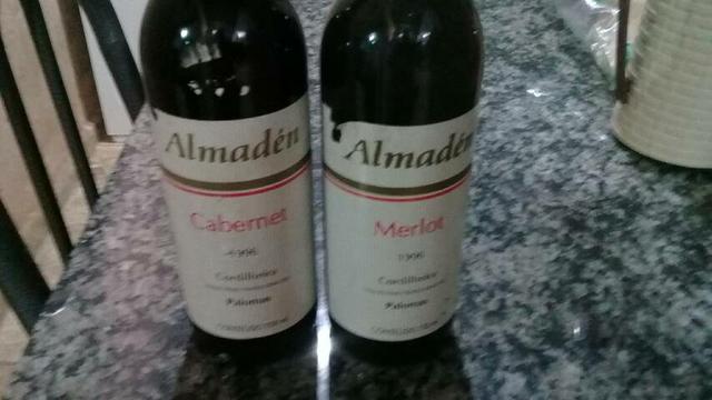 Vendo essas duas garrafas de vinho