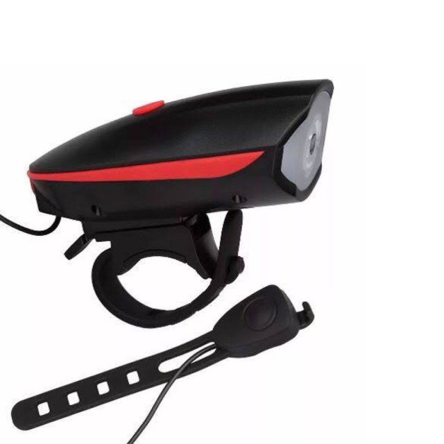 Farol lanterna recarregável com buzina 250 lumens para bike - Foto 5