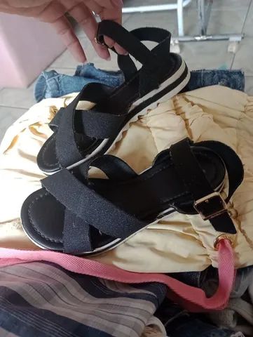 Sandália preta brilho Marca Bibi n° 28 - Foto 4