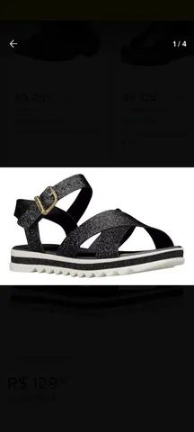 Sandália preta brilho Marca Bibi n° 28 - Foto 2