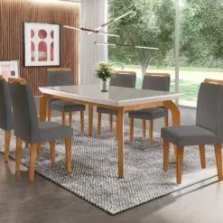 Mesa canto reto com 6 cadeiras 100% MDF!! Tt8671m - Foto 4
