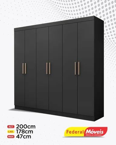 Guarda Roupa 100% MDF 6 Portas 2 Gavetas Direto da Fabrica Promoção