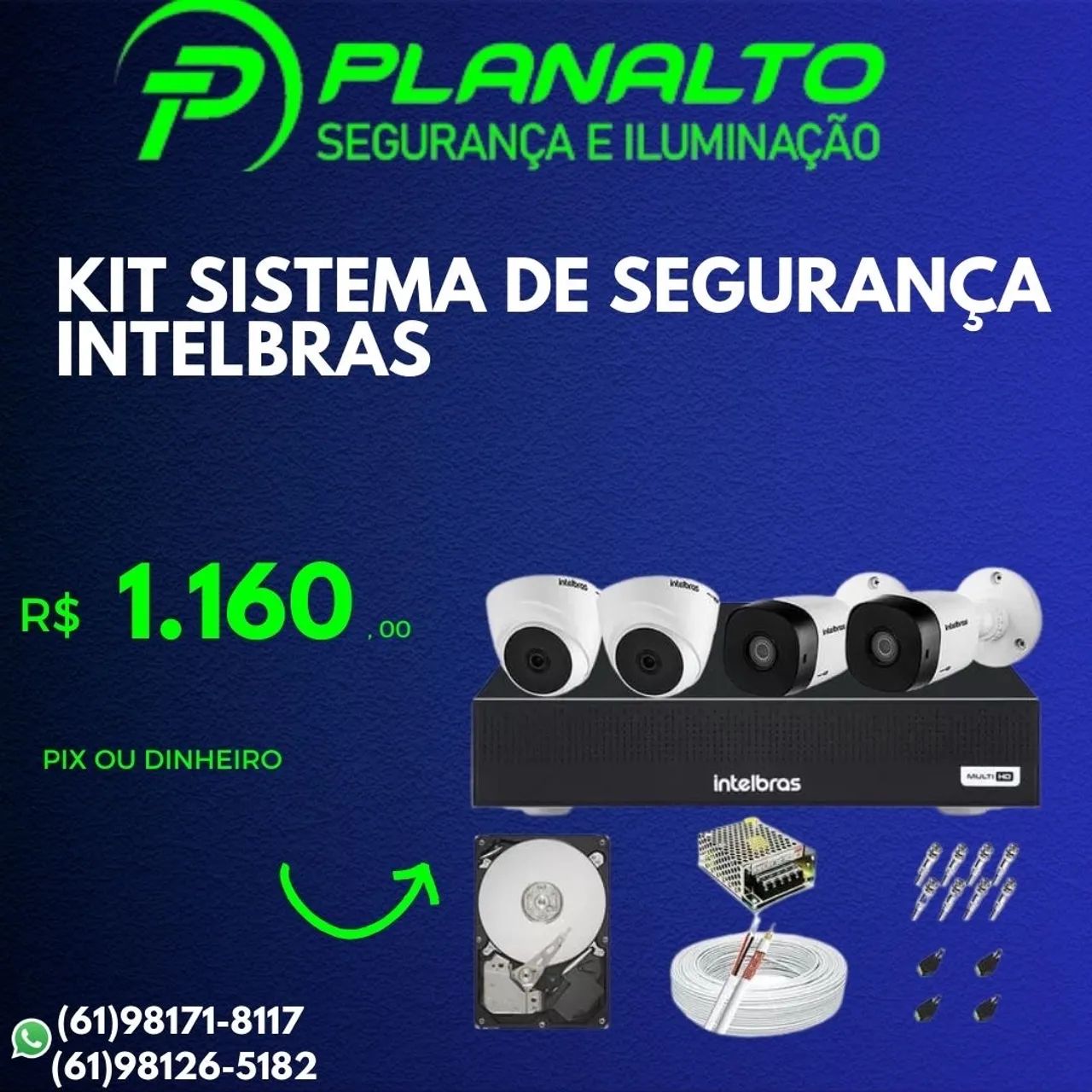 Kit Sistema de Segurança Intelbras 4 Câmeras