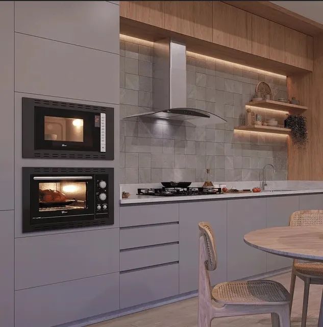 Forno Micro-ondas Fit Line Fischer Embutir 25 Litros Preto 220v - Foto 5