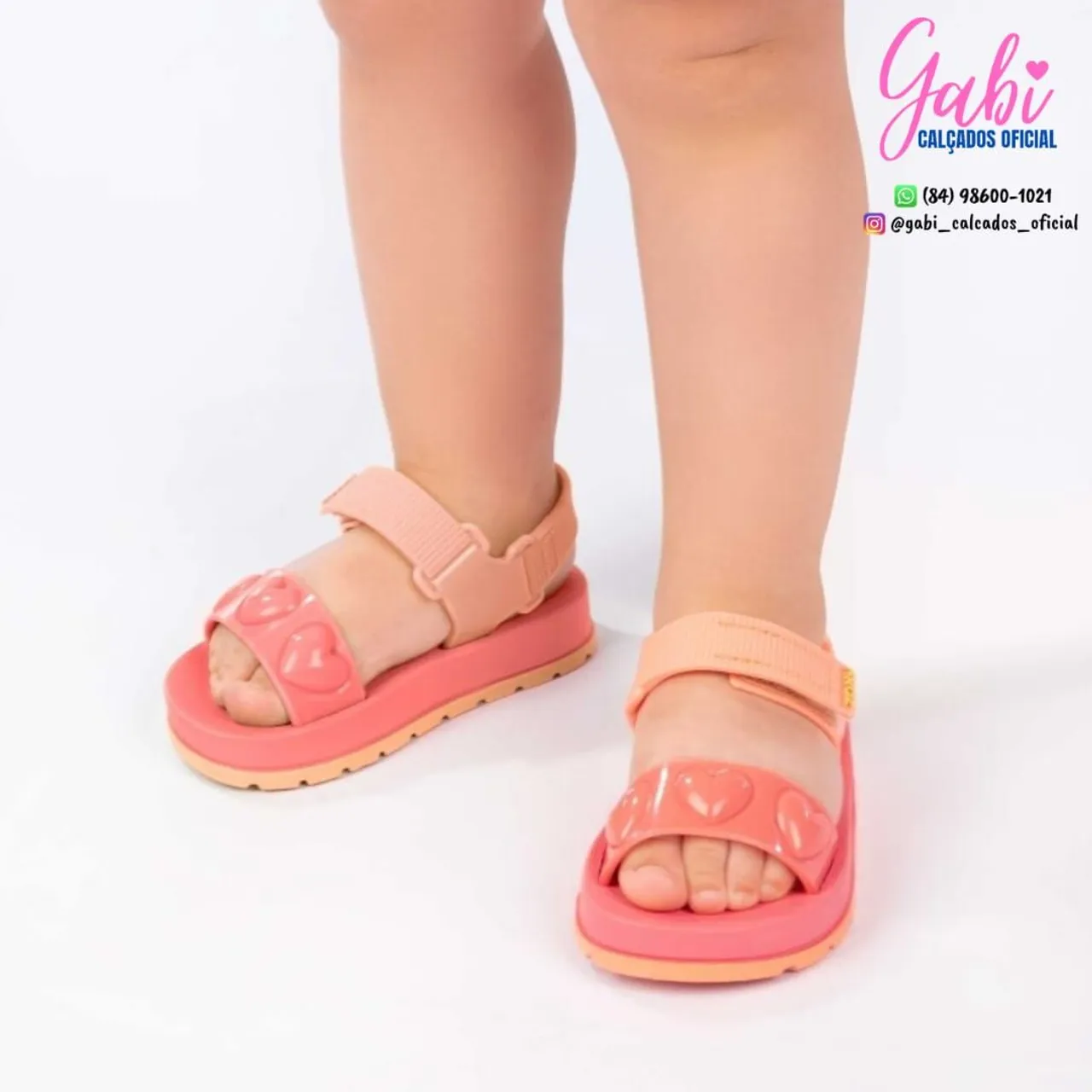 Sandália Infantil Rosa Laranja Bebê Conforto e Estilo Nova Grendene