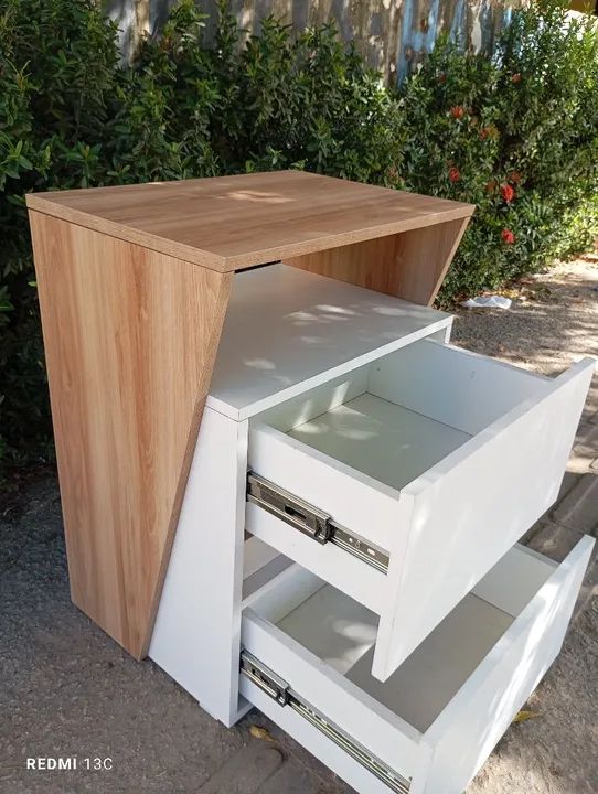 Gaveteiro de madeira branco com 2 gavetas - Foto 6