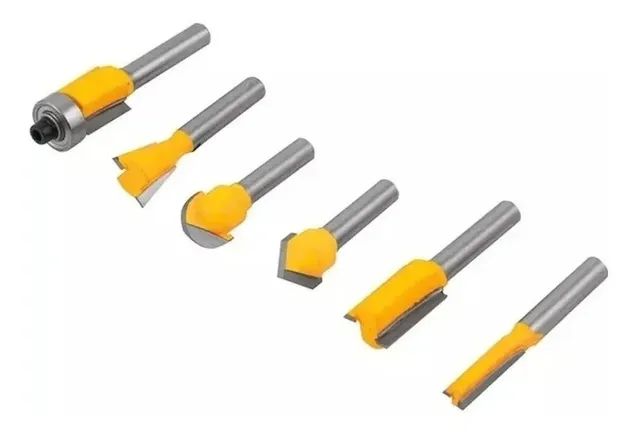 Jogo de Fresas Profissional Vonder para Tupia com 6 Peças para Madeira com Maleta