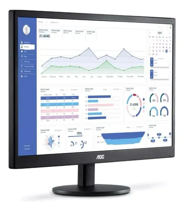 Monitor AOC M2470SWH Led 23.6" Preto 100V 240V zero  - Foto 5