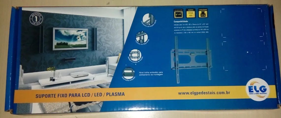 Suporte Fixo De Parede Para Tv De 32 a 55 Polegadas Até 50 Kg - Cor Preta N01v4 ELG - Foto 2