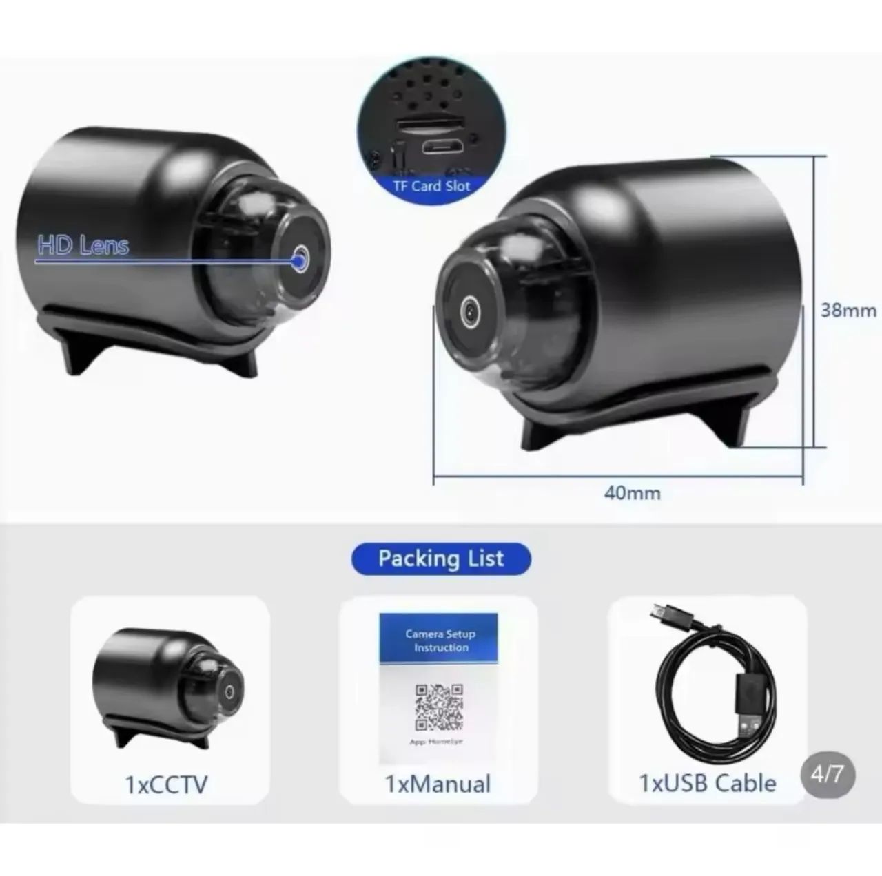 Mini câmera x5 hd1080p câmera wi-fi sem fio  - Foto 4