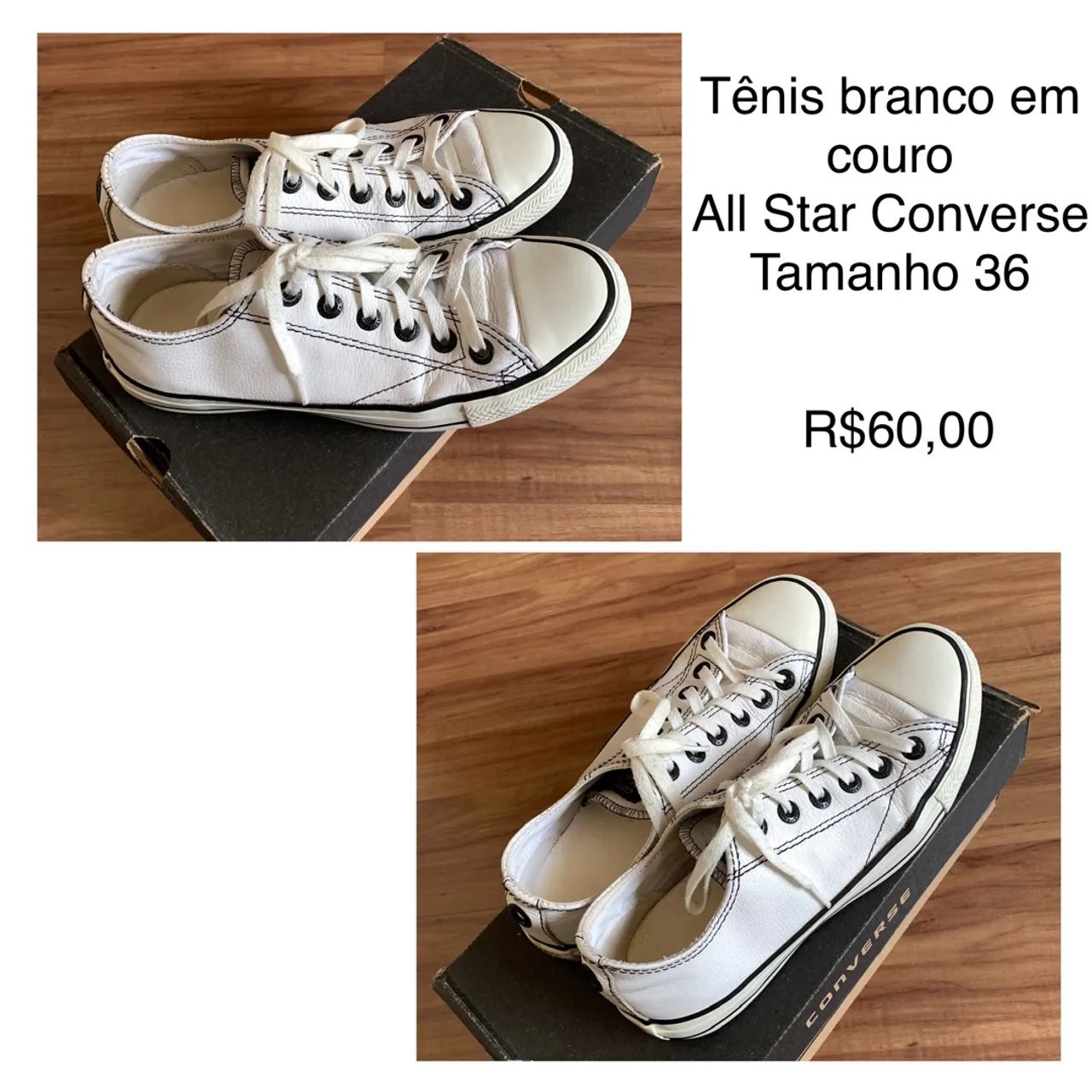 Couro Tenis All Star 36 All Star Branco Couro 36 Tenis All