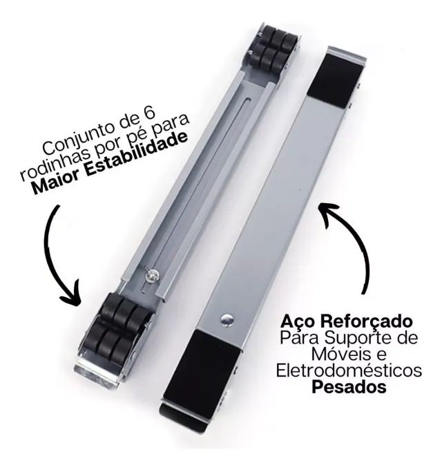 Base Suporte Com Rodinhas Para Mover Arrastar Móveis - Foto 3