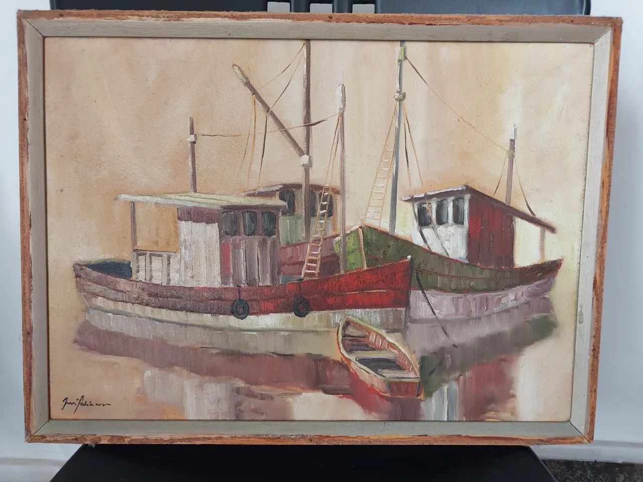 Tela em óleo - Barcos