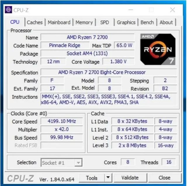 Processador Amd Ryzen 7 2700 De 8 Núcleos E 16 Threads - Foto 2
